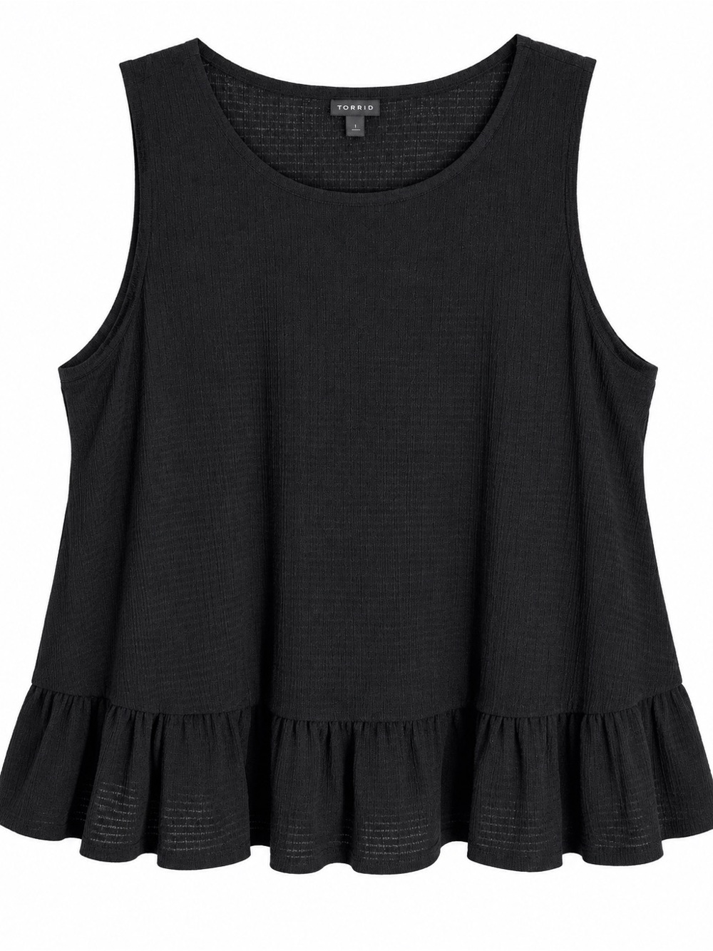 Torrid Black Sleeveless Ruffle Hem Tank Top – Women’s Size 1